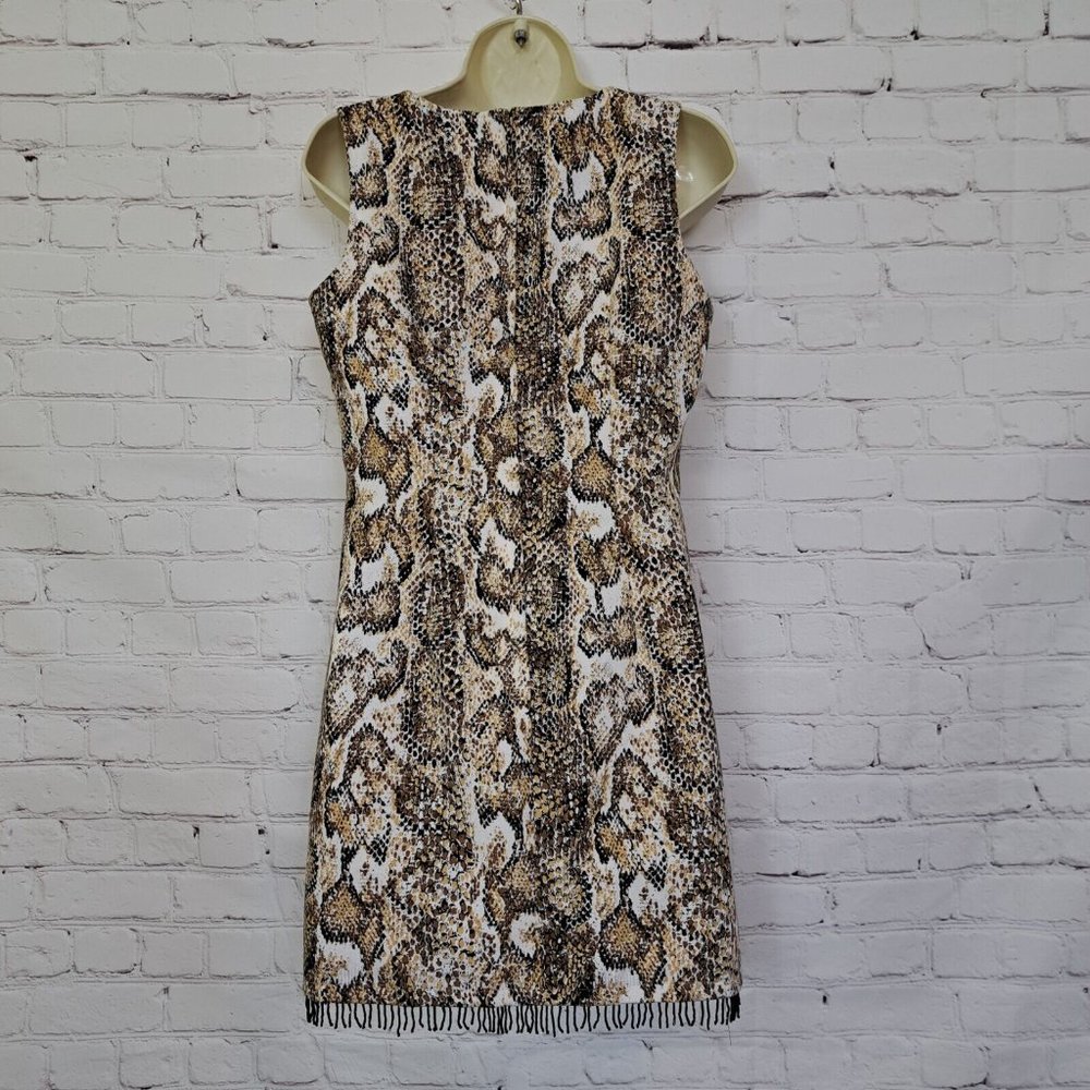 Dawn Joy Beige Snake Print Sleeveless Dress Size 7/8 - Picture 5 of 9